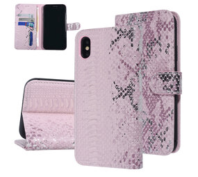 UNIQ Accessory UNIQ Accessory Roze Slangenleer hoesje voor iPhone Xs Max - Book Case UNIQ Accessory UNIQ Accessory Roze Slangenleer hoesje voor iPhone Xs Max - Book Case