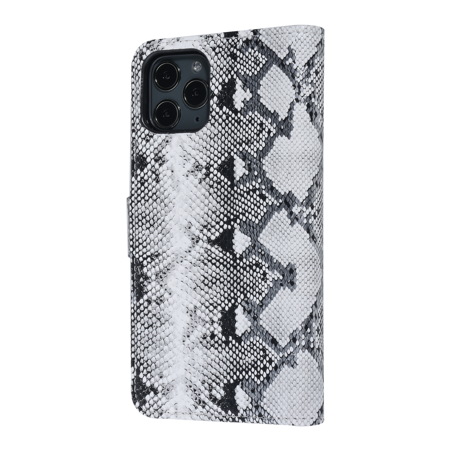 UNIQ Accessory UNIQ Accessory Zwart en Wit Slangenleer hoesje voor iPhone 11 Pro - Book Case, foto 5 van 6