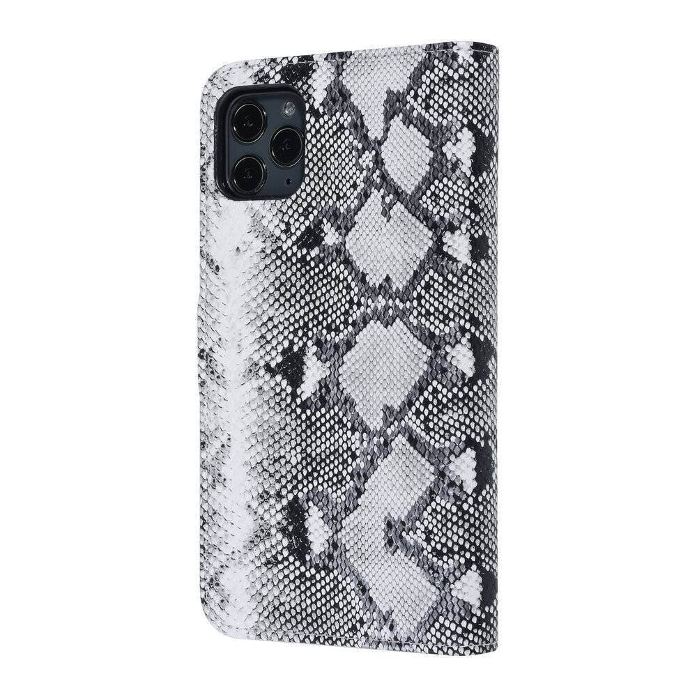 UNIQ Accessory UNIQ Accessory Zwart en Wit Slangenleer hoesje voor iPhone 11 Pro Max - Book Case UNIQ Accessory UNIQ Accessory Zwart en Wit Slangenleer hoesje voor iPhone 11 Pro Max - Book Case