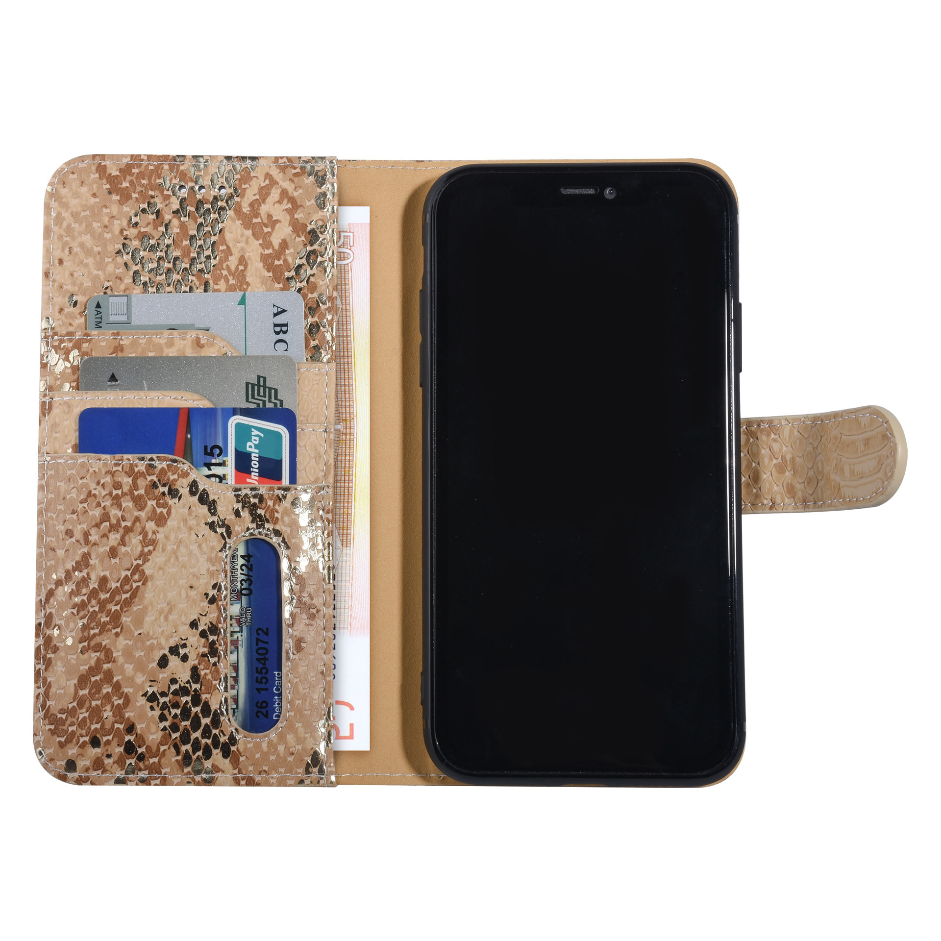 UNIQ Accessory UNIQ Accessory Goud Slangenleer hoesje voor iPhone 11 Pro Max - Book Case, foto 3 van 6
