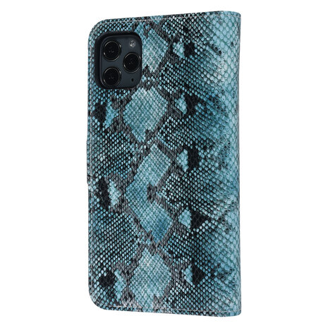 UNIQ Accessory UNIQ Accessory Zwart en Blauw Slangenleer hoesje voor iPhone 11 Pro Max - Book Case UNIQ Accessory UNIQ Accessory Zwart en Blauw Slangenleer hoesje voor iPhone 11 Pro Max - Book Case