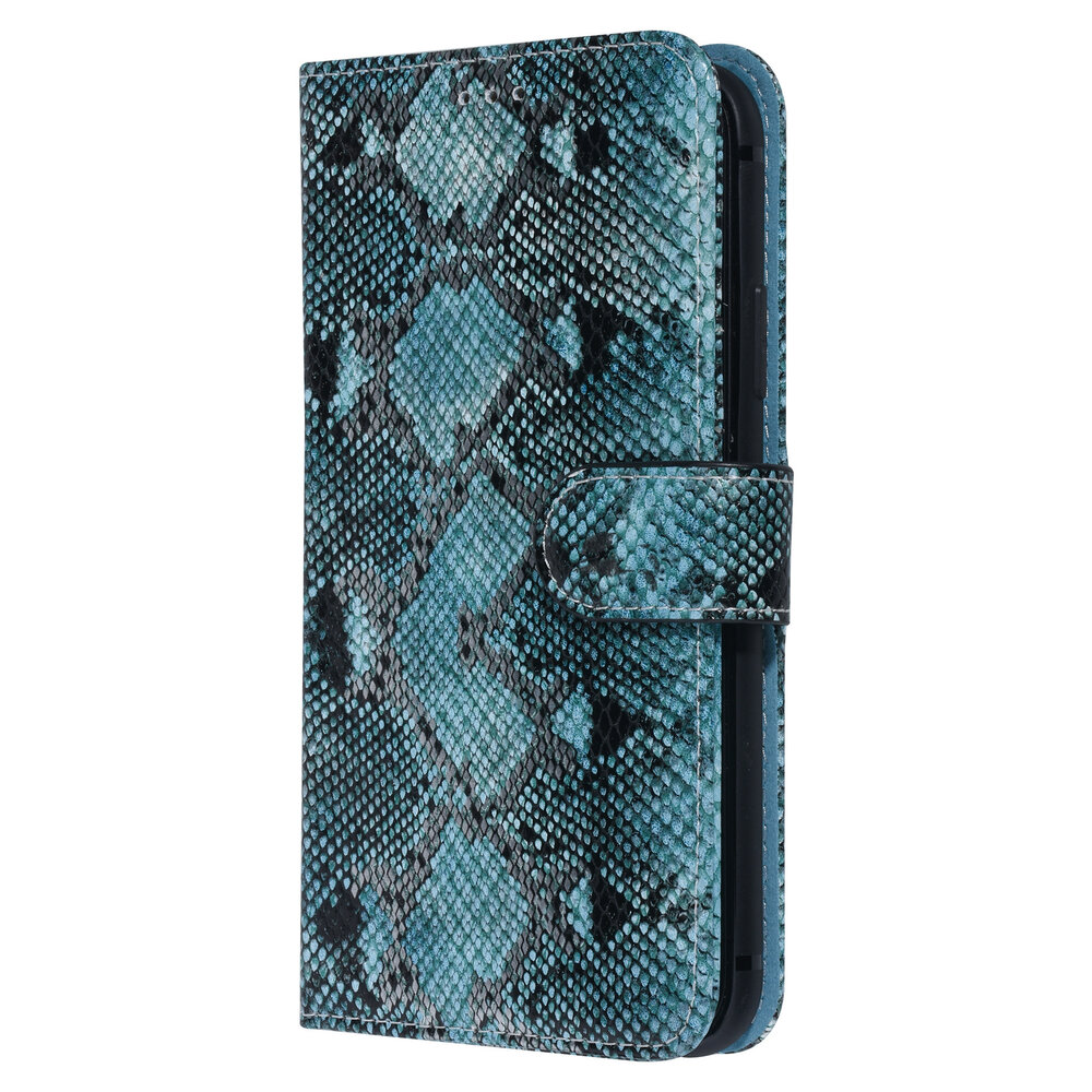 UNIQ Accessory UNIQ Accessory Zwart en Blauw Slangenleer hoesje voor iPhone 11 Pro Max - Book Case UNIQ Accessory UNIQ Accessory Zwart en Blauw Slangenleer hoesje voor iPhone 11 Pro Max - Book Case