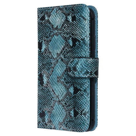 UNIQ Accessory UNIQ Accessory Zwart en Blauw Slangenleer hoesje voor iPhone 11 Pro Max - Book Case UNIQ Accessory UNIQ Accessory Zwart en Blauw Slangenleer hoesje voor iPhone 11 Pro Max - Book Case