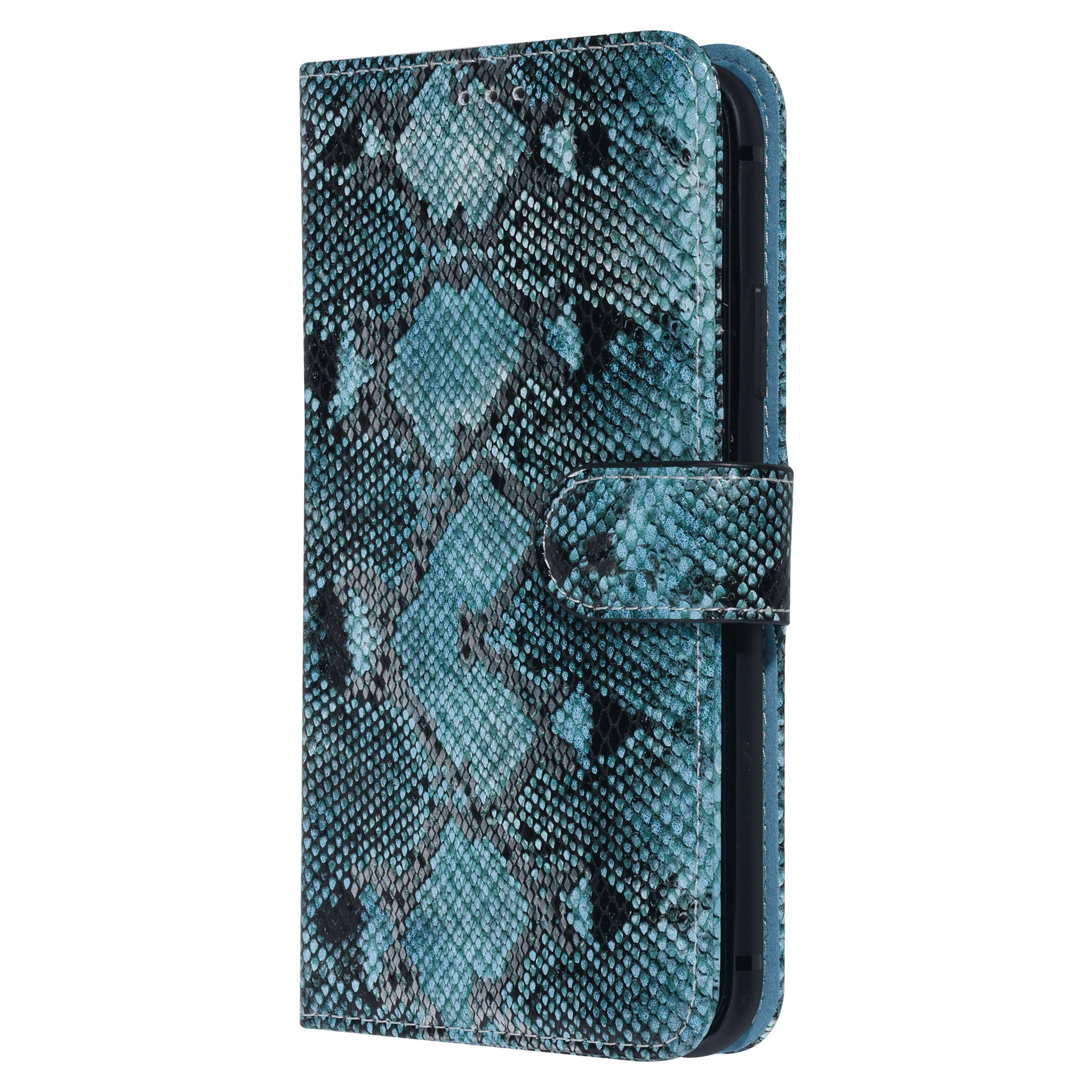 UNIQ Accessory UNIQ Accessory Zwart en Blauw Slangenleer hoesje voor iPhone 11 Pro Max - Book Case, foto 5 van 6
