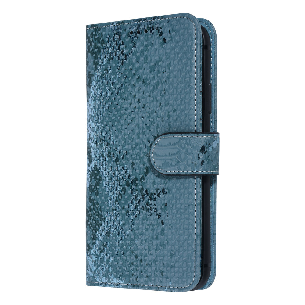 UNIQ Accessory UNIQ Accessory Turquoise Slangenleer hoesje voor iPhone 11 Pro Max - Book Case UNIQ Accessory UNIQ Accessory Turquoise Slangenleer hoesje voor iPhone 11 Pro Max - Book Case