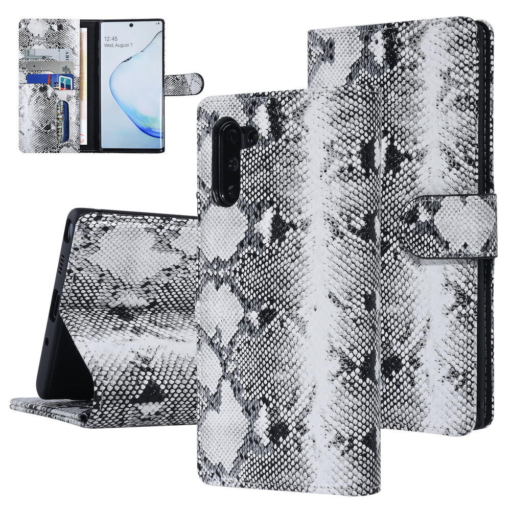 UNIQ Accessory UNIQ Accessory Samsung Galaxy Note 10 Black and White Snakeskin Book type case UNIQ Accessory UNIQ Accessory Samsung Galaxy Note 10 Black and White Snakeskin Book type case