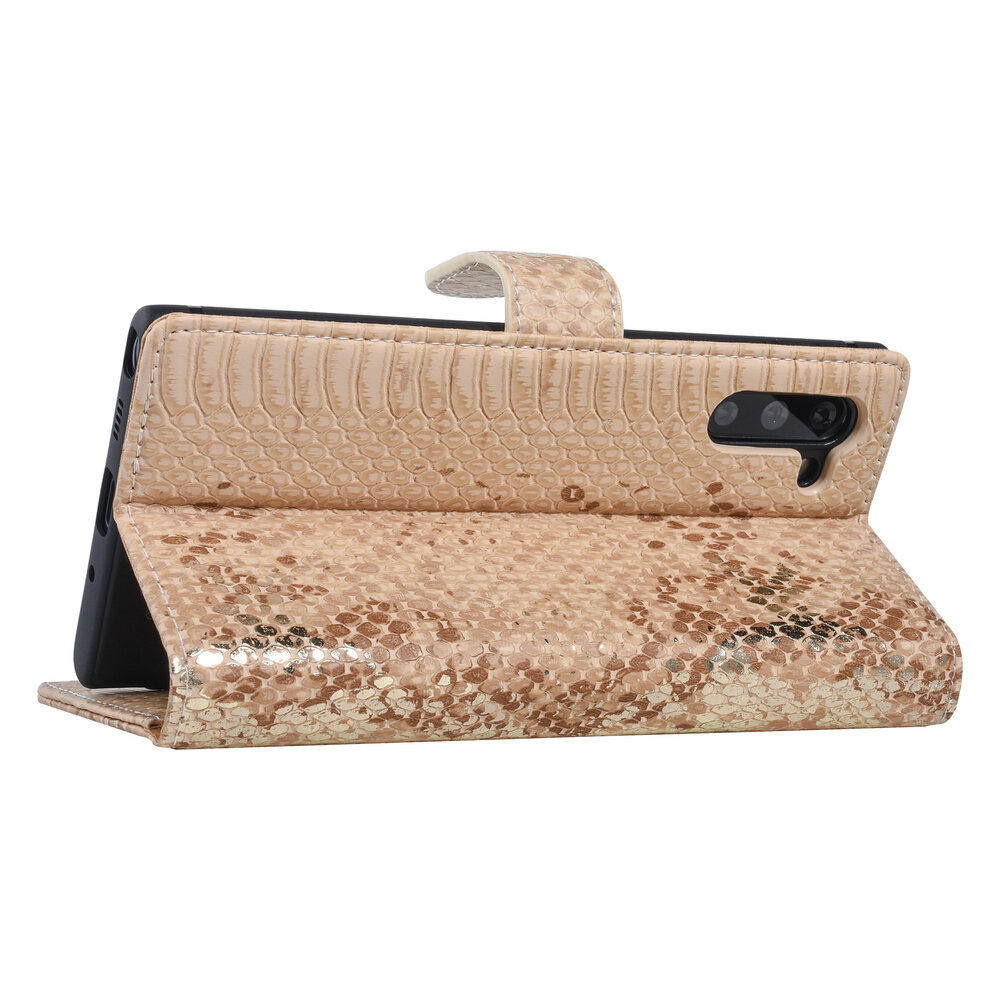 UNIQ Accessory UNIQ Accessory Samsung Galaxy Note 10 Gold Snakeskin Book type case UNIQ Accessory UNIQ Accessory Samsung Galaxy Note 10 Gold Snakeskin Book type case