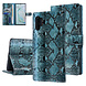 UNIQ Accessory UNIQ Accessory Zwart en Blauw Slangenleer hoesje voor Galaxy Note 10 Plus - Book Case (N975F) UNIQ Accessory UNIQ Accessory Zwart en Blauw Slangenleer hoesje voor Galaxy Note 10 Plus - Book Case (N975F)