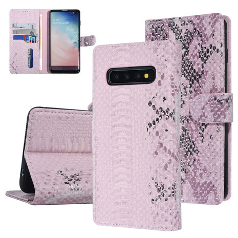 UNIQ Accessory UNIQ Accessory Galaxy S10 Pink Schlangenhaut Book-Case hul UNIQ Accessory UNIQ Accessory Galaxy S10 Pink Schlangenhaut Book-Case hul