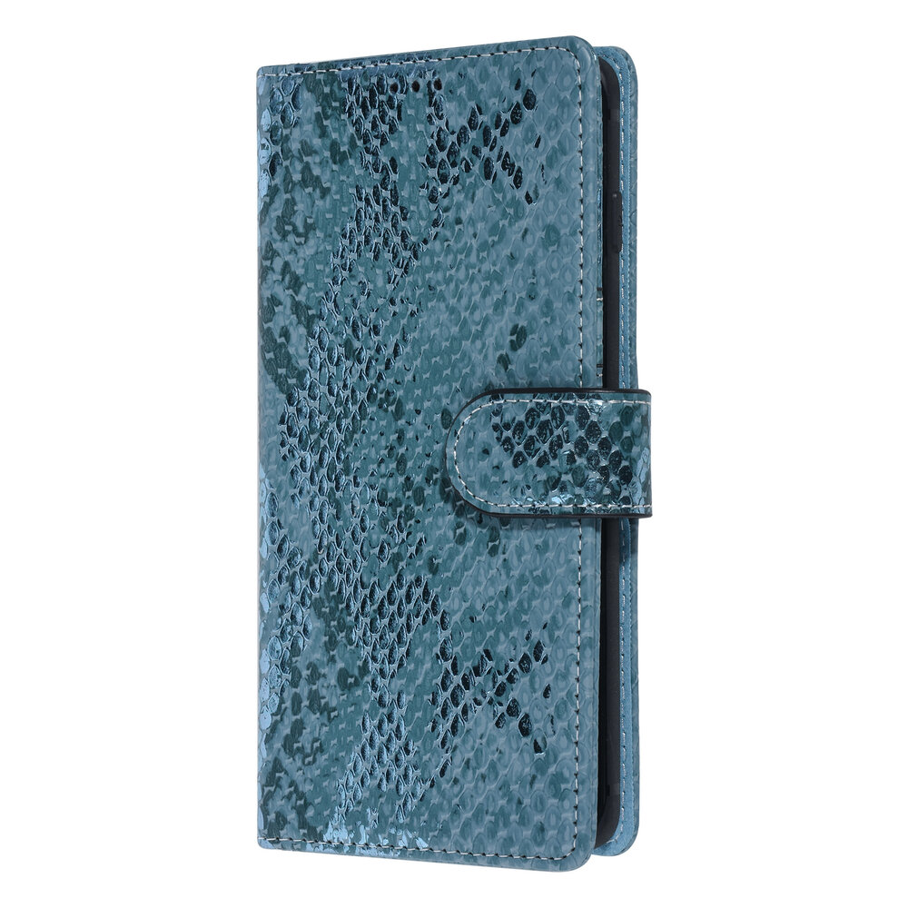 UNIQ Accessory UNIQ Accessory Turquoise Slangenleer hoesje voor Galaxy S10 - Book Case UNIQ Accessory UNIQ Accessory Turquoise Slangenleer hoesje voor Galaxy S10 - Book Case