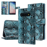 UNIQ Accessory UNIQ Accessory Zwart en Blauw Slangenleer hoesje voor Galaxy S10 Plus - Book Case UNIQ Accessory UNIQ Accessory Zwart en Blauw Slangenleer hoesje voor Galaxy S10 Plus - Book Case