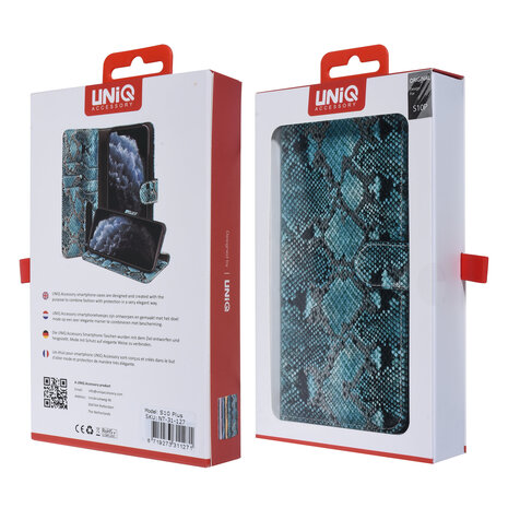 UNIQ Accessory UNIQ Accessory Galaxy S10 Plus Noir et Vert Peau de serpent Book type housse UNIQ Accessory UNIQ Accessory Galaxy S10 Plus Noir et Vert Peau de serpent Book type housse