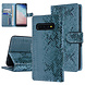 UNIQ Accessory UNIQ Accessory Turquoise Slangenleer hoesje voor Galaxy S10 Plus - Book Case UNIQ Accessory UNIQ Accessory Turquoise Slangenleer hoesje voor Galaxy S10 Plus - Book Case