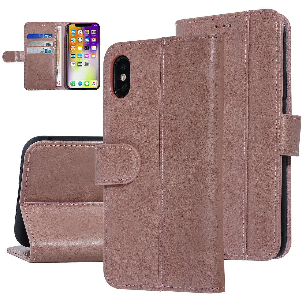 UNIQ Accessory UNIQ Accessory iPhone X-Xs Pink Sanfte Berührung Book-Case hul UNIQ Accessory UNIQ Accessory iPhone X-Xs Pink Sanfte Berührung Book-Case hul