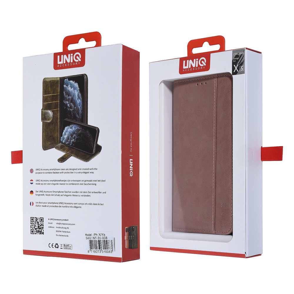 UNIQ Accessory UNIQ Accessory iPhone X-Xs Pink Sanfte Berührung Book-Case hul UNIQ Accessory UNIQ Accessory iPhone X-Xs Pink Sanfte Berührung Book-Case hul