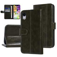 UNIQ Accessory iPhone XR Donkelgrün Sanfte Berührung Book-Case hul