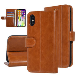 UNIQ Accessory DonkerBruin hoesje iPhone Xs Max - Book Case - Zachte huid