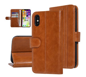 UNIQ Accessory UNIQ Accessory DonkerBruin hoesje iPhone Xs Max - Book Case - Zachte huid UNIQ Accessory UNIQ Accessory DonkerBruin hoesje iPhone Xs Max - Book Case - Zachte huid