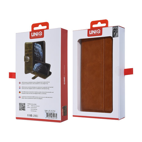 UNIQ Accessory UNIQ Accessory Apple iPhone Xs Max Dark Brown Soft Touch Book type case UNIQ Accessory UNIQ Accessory Apple iPhone Xs Max Dark Brown Soft Touch Book type case
