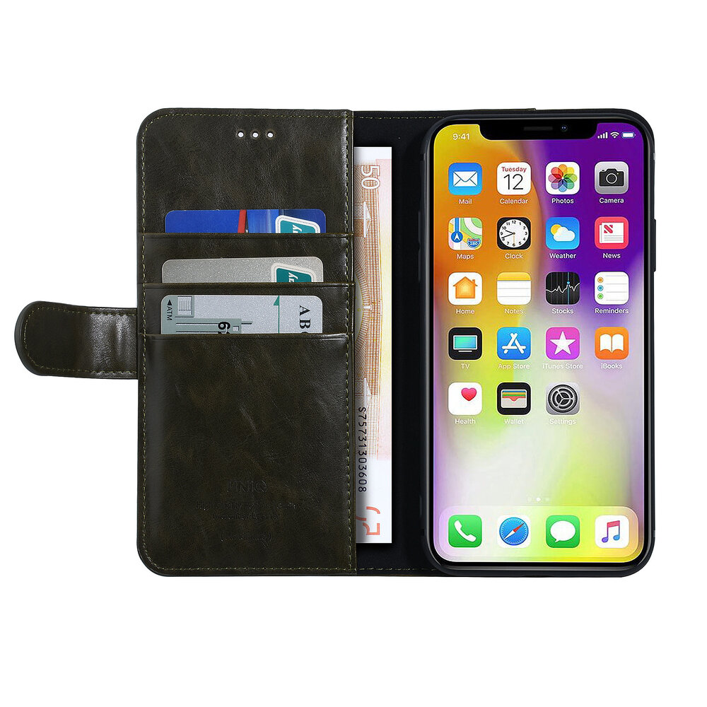 UNIQ Accessory UNIQ Accessory Apple iPhone Xs Max Dark Green Soft Touch Book type case UNIQ Accessory UNIQ Accessory Apple iPhone Xs Max Dark Green Soft Touch Book type case