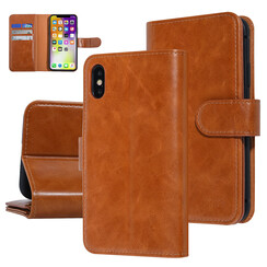 UNIQ Accessory DonkerBruin hoesje iPhone X-Xs - Book Case - Zachte huid