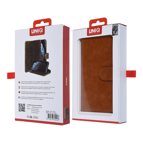 UNIQ Accessory UNIQ Accessory Apple iPhone X-Xs Dark Brown Soft Touch Book type case UNIQ Accessory UNIQ Accessory Apple iPhone X-Xs Dark Brown Soft Touch Book type case