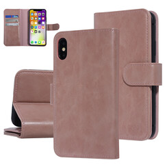 UNIQ Accessory Roze hoesje iPhone X-Xs - Book Case - Zachte huid
