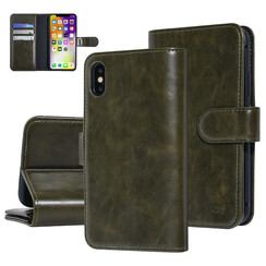 UNIQ Accessory Donkergroen hoesje iPhone X-Xs - Book Case - Zachte huid