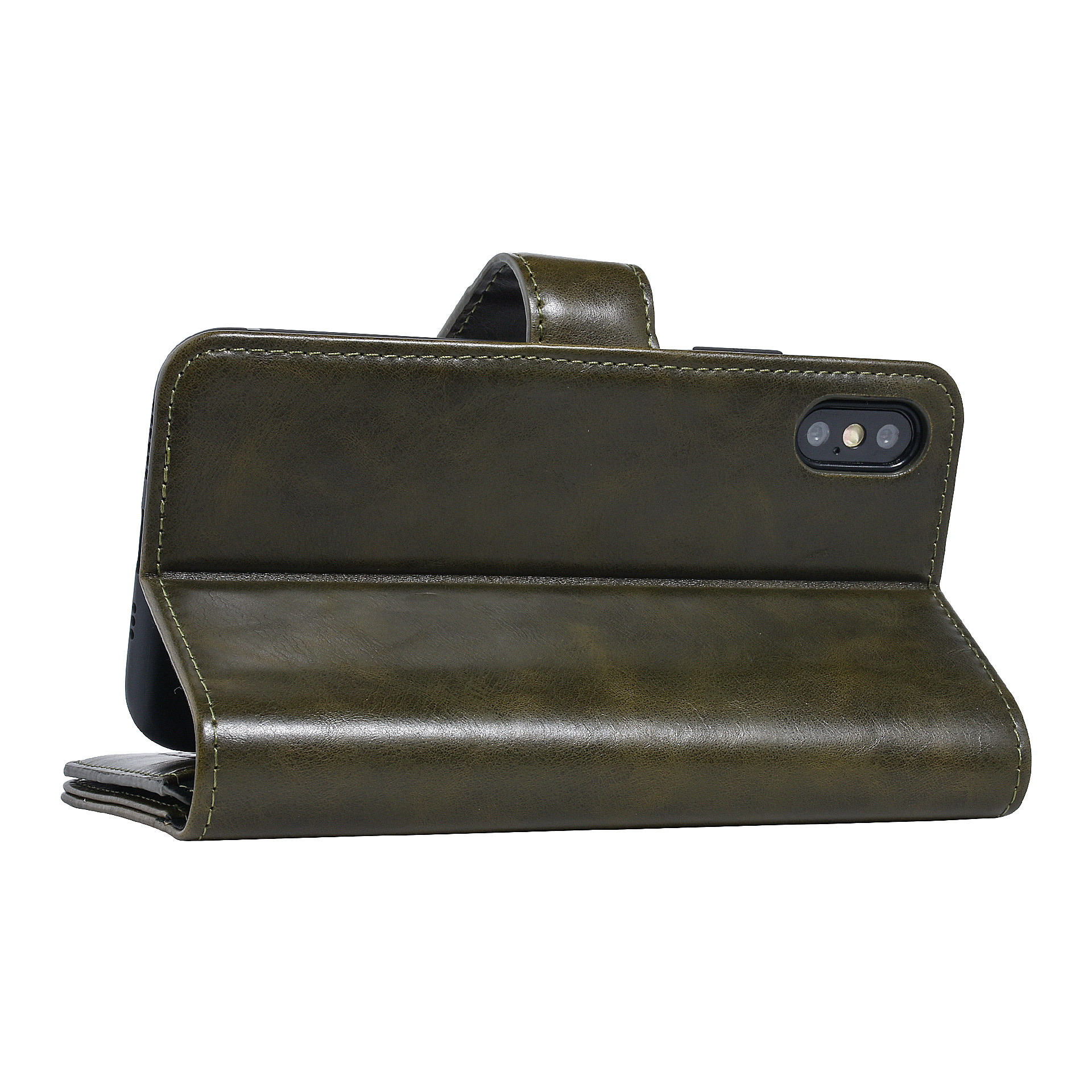 UNIQ Accessory UNIQ Accessory Donkergroen hoesje iPhone X-Xs - Book Case - Zachte huid, foto 5 van 6