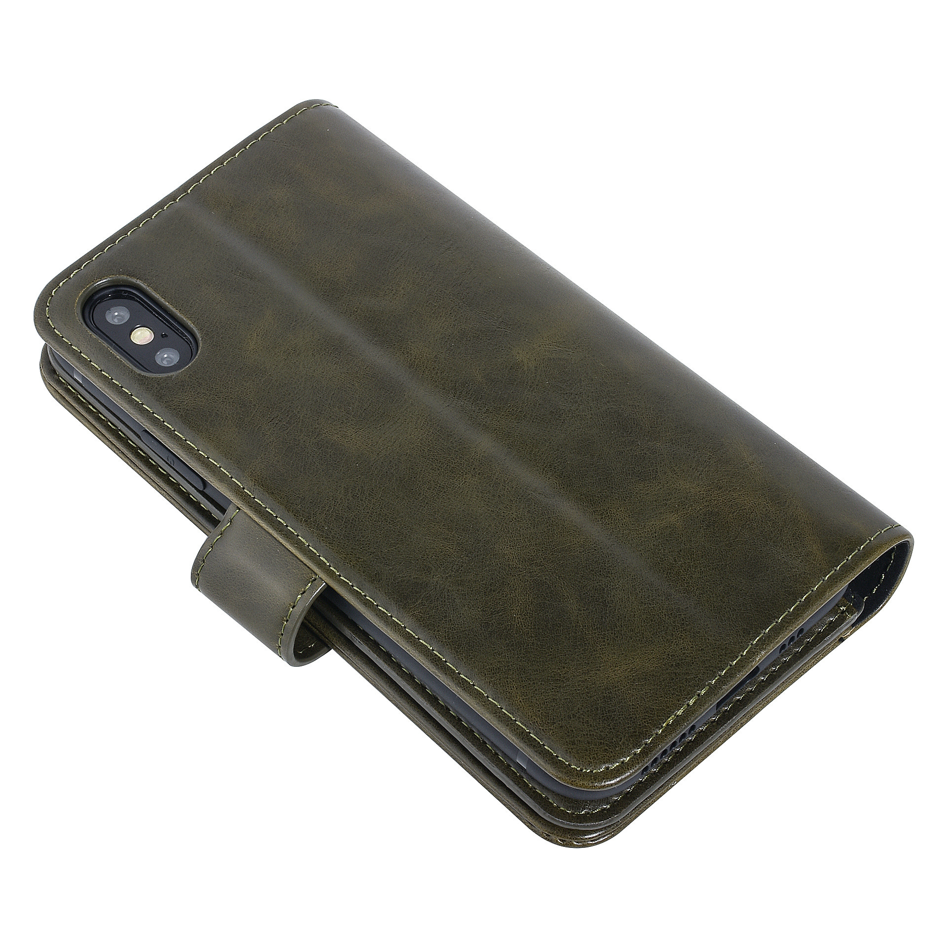 UNIQ Accessory UNIQ Accessory Donkergroen hoesje iPhone X-Xs - Book Case - Zachte huid, foto 6 van 6