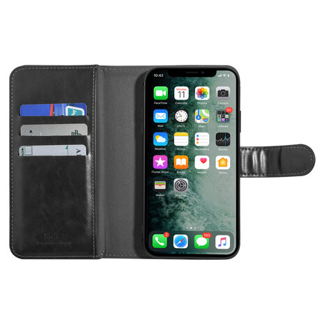 UNIQ Accessory UNIQ Accessory Zwart hoesje iPhone XR - Book Case - Zachte huid UNIQ Accessory UNIQ Accessory Zwart hoesje iPhone XR - Book Case - Zachte huid