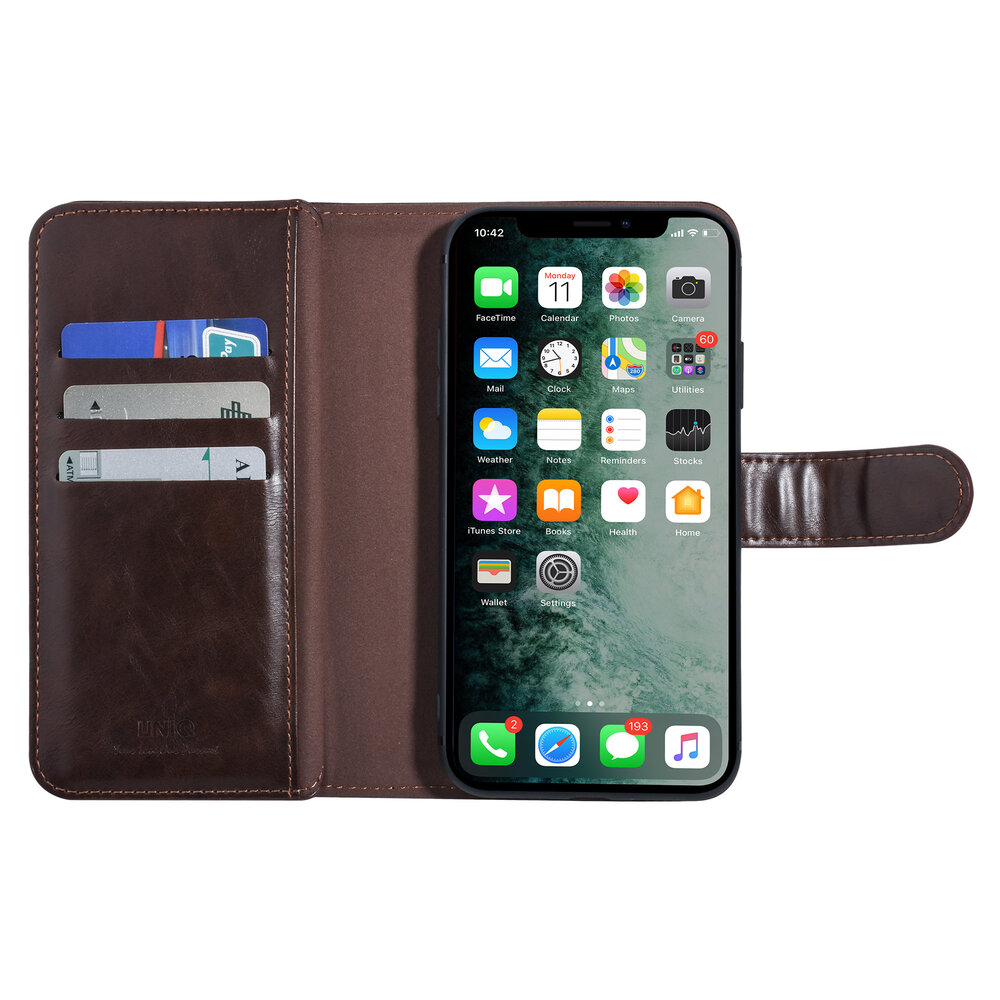 UNIQ Accessory UNIQ Accessory Apple iPhone XR Brown Soft Touch Book type case UNIQ Accessory UNIQ Accessory Apple iPhone XR Brown Soft Touch Book type case