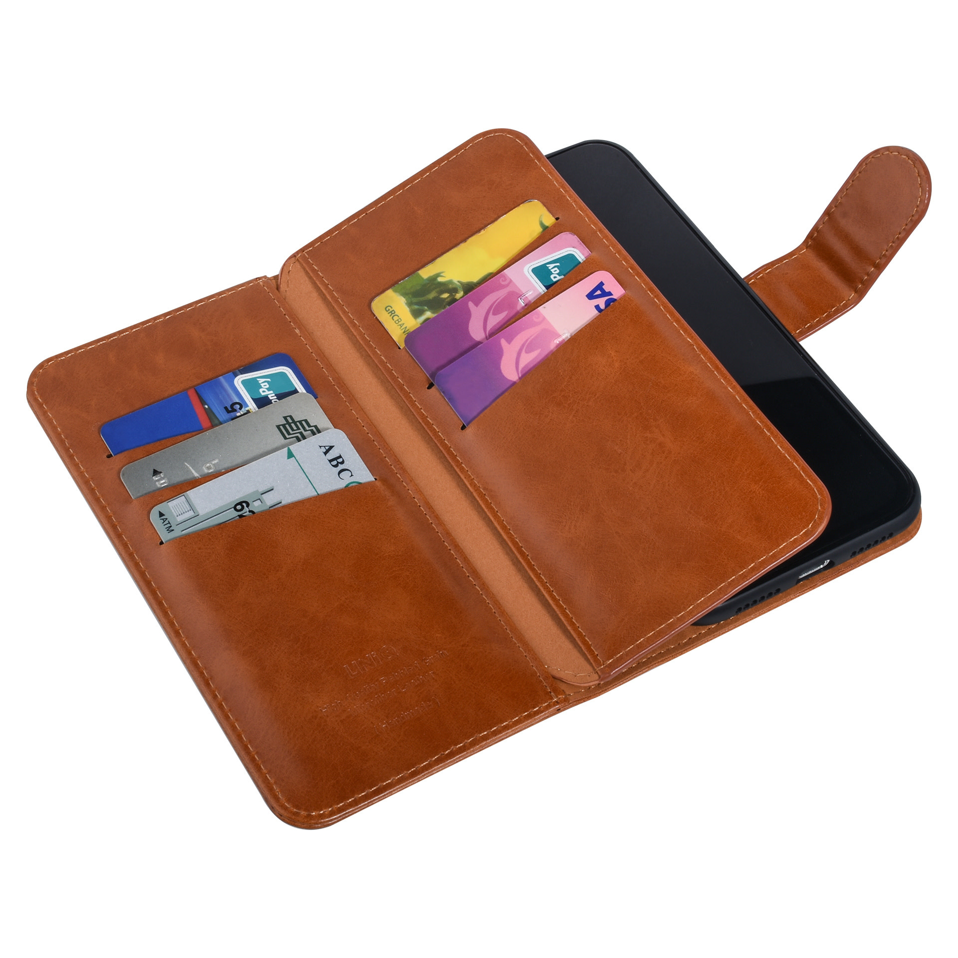 UNIQ Accessory UNIQ Accessory DonkerBruin hoesje iPhone XR - Book Case - Zachte huid, foto 6 van 6