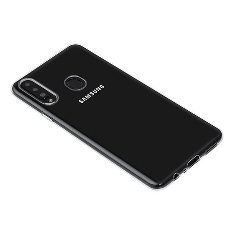 Samsung Galaxy A20s Hoes Cover TPU Siliconen Hoesje Transparant