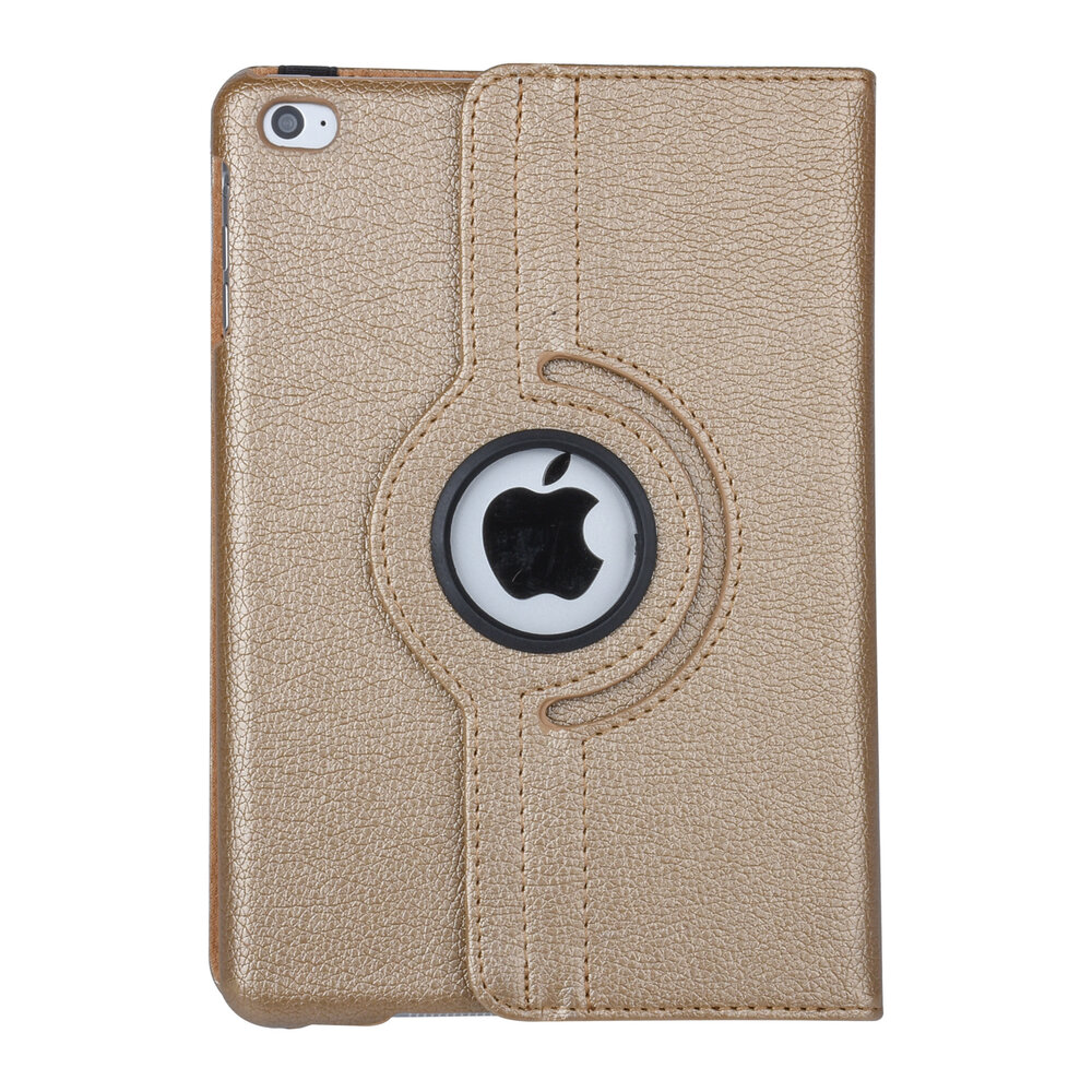 Apple iPad Mini 4 Goud 360 graden draaibare hoes - Book Case Tablethoes Apple iPad Mini 4 Goud 360 graden draaibare hoes - Book Case Tablethoes
