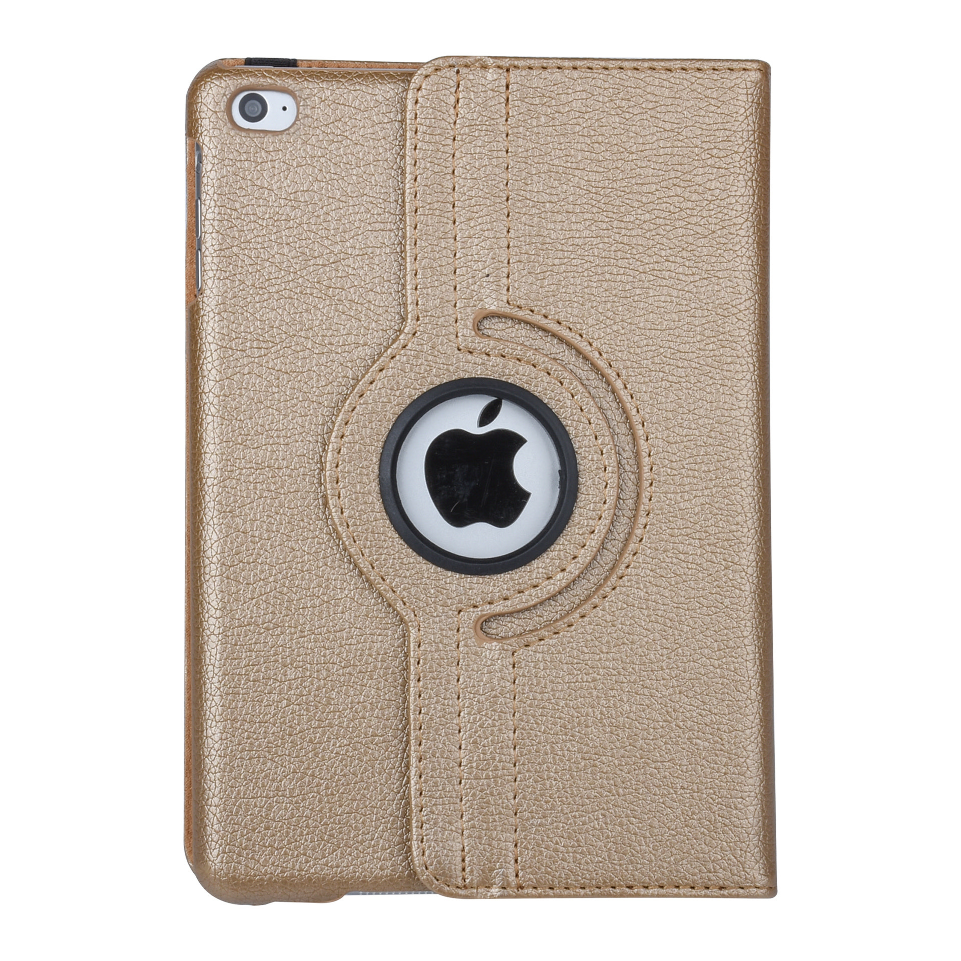 Apple iPad Mini 4 Goud 360 graden draaibare hoes - Book Case Tablethoes, foto 2 van 6