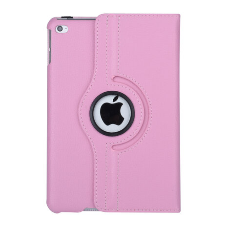 Hoes voor Apple iPad Mini 5 / 4 Book Case 360 Graden Draaibaar - Pink Leer Cover Rotatie Hoesje voor iPad Mini 5 / 4 Hoes voor Apple iPad Mini 5 / 4 Book Case 360 Graden Draaibaar - Pink Leer Cover Rotatie Hoesje voor iPad Mini 5 / 4