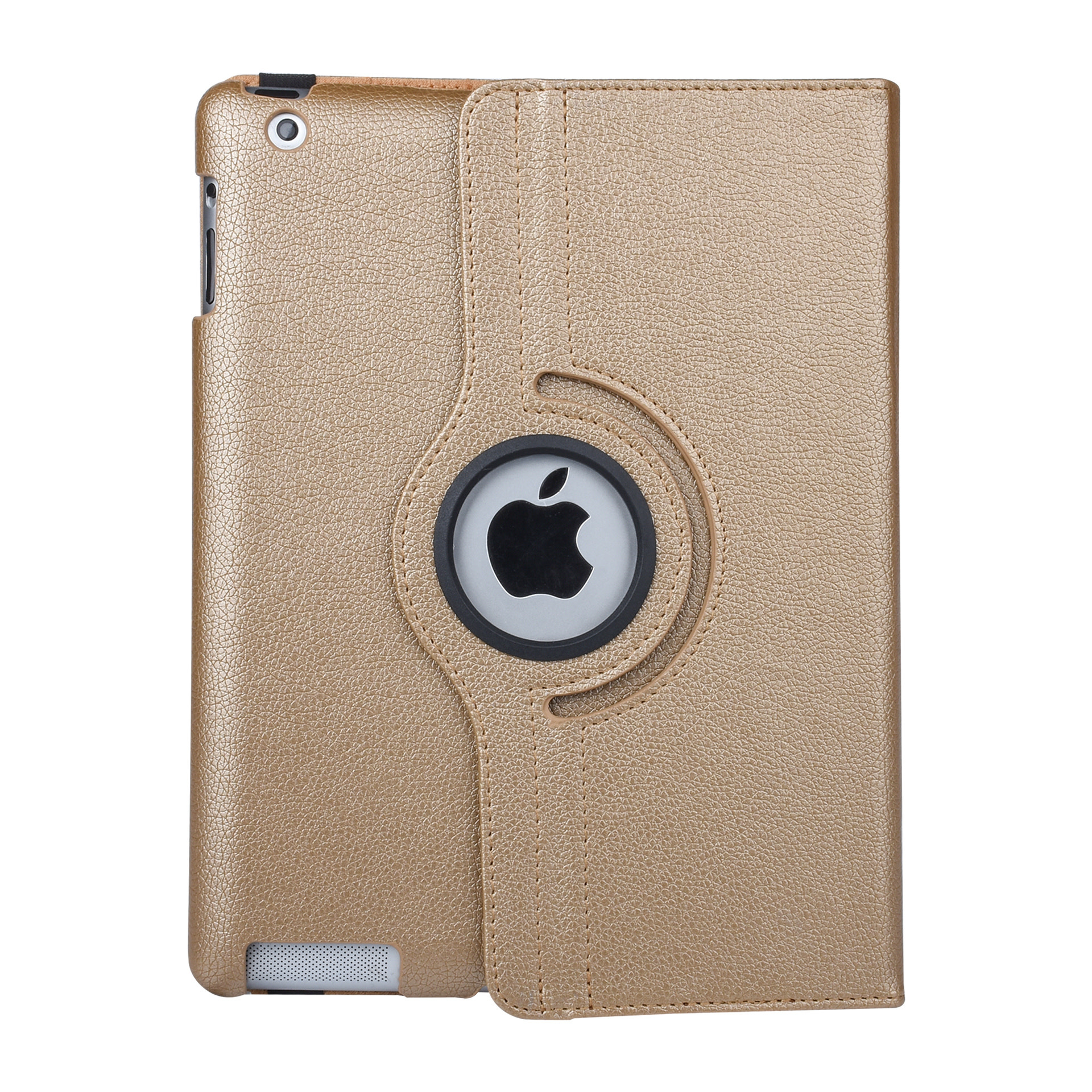 Apple iPad 2-3-4 Goud 360 graden draaibare hoes - Book Case Tablethoes, foto 2 van 6