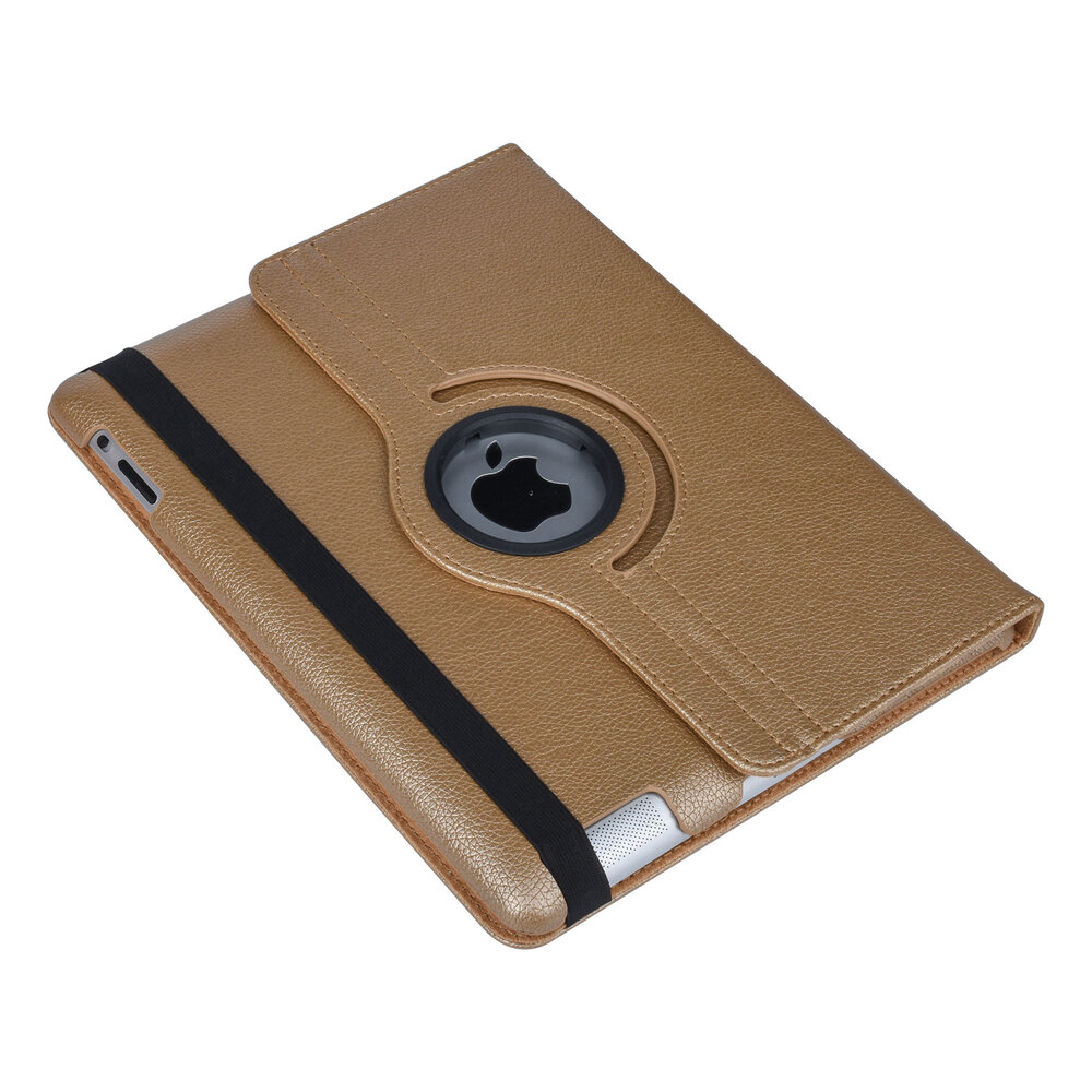 Apple iPad 2-3-4 Goud 360 graden draaibare hoes - Book Case Tablethoes Apple iPad 2-3-4 Goud 360 graden draaibare hoes - Book Case Tablethoes