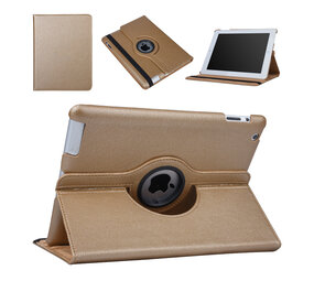 Hoes voor Apple iPad 2 / 3 / 4 Book Case 360 Graden Draaibaar - Gold Leer Cover Rotatie Hoesje voor iPad 2 / 3 / 4 Hoes voor Apple iPad 2 / 3 / 4 Book Case 360 Graden Draaibaar - Gold Leer Cover Rotatie Hoesje voor iPad 2 / 3 / 4