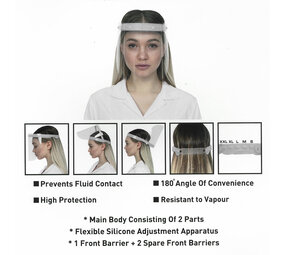 Écran facial avec écran de projection et 2 écrans supplémentaires - Blanc Écran facial avec écran de projection et 2 écrans supplémentaires - Blanc