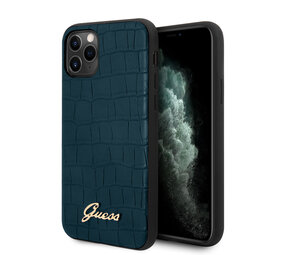 Guess Apple iPhone 11 Pro Blauw Backcover hoesje - GUHCN58PCUMLCRBL Guess Apple iPhone 11 Pro Blauw Backcover hoesje - GUHCN58PCUMLCRBL