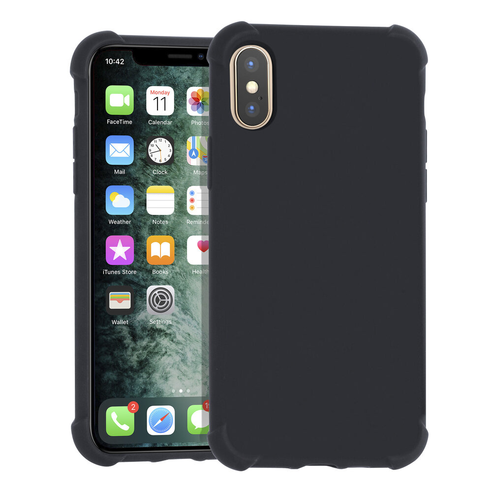 Apple iPhone Xs Max zwart Backcover hoesje - silicone
