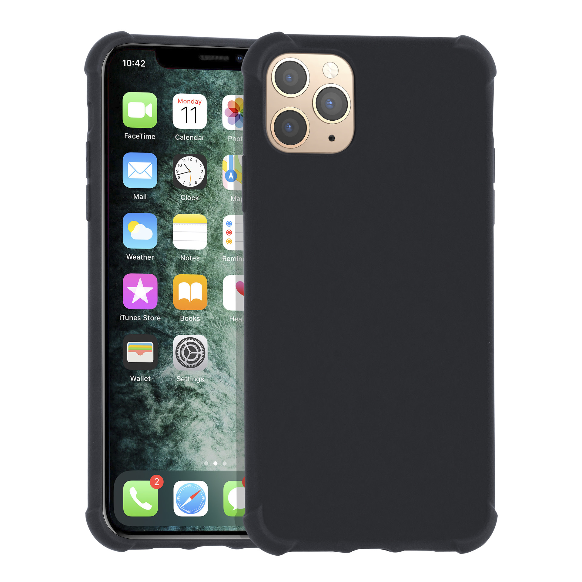 Apple iPhone 11 Pro Max zwart Backcover hoesje - silicone