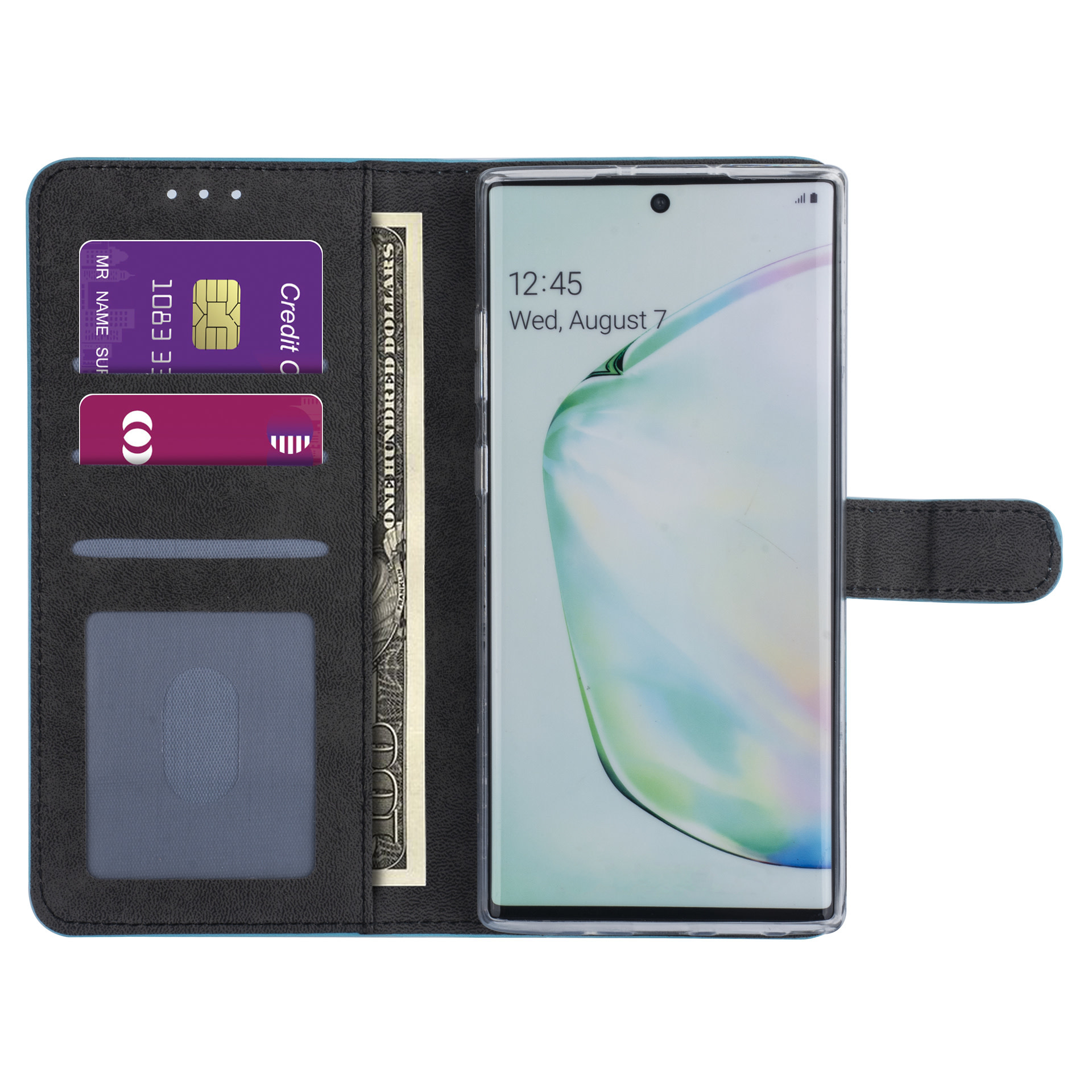 Samsung hoesje voor Galaxy Note 10 Plus - LichtBlauw - Book Case - Kaarthouder (N975F), foto 4 van 6