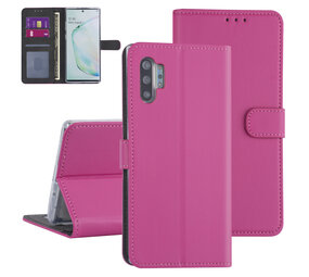 Samsung hoesje voor Galaxy Note 10 Plus - Felroze - Book Case - Kaarthouder (N975F) Samsung hoesje voor Galaxy Note 10 Plus - Felroze - Book Case - Kaarthouder (N975F)