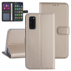 Samsung hoesje voor Galaxy S20 - Goud - Book Case - Kaarthouder