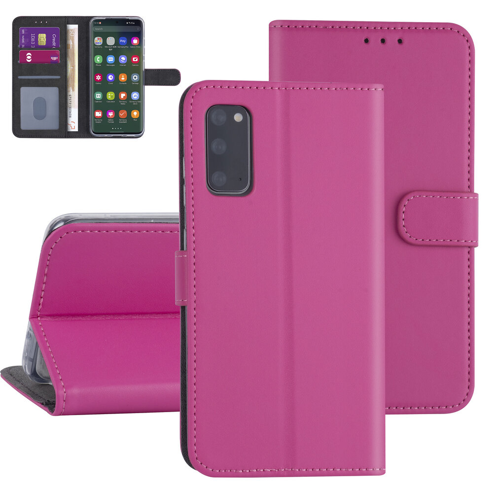 Samsung Galaxy S20 Hot pink Book type case - Card holder Samsung Galaxy S20 Hot pink Book type case - Card holder
