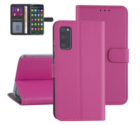Samsung hoesje voor Galaxy S20 - Felroze - Book Case - Kaarthouder Samsung hoesje voor Galaxy S20 - Felroze - Book Case - Kaarthouder