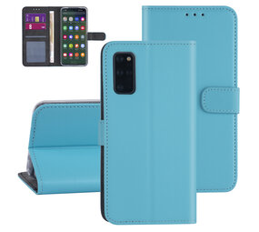Samsung Galaxy S20 Plus Book Case hoesje - lichtblauw - Kaarthouder Samsung Galaxy S20 Plus Book Case hoesje - lichtblauw - Kaarthouder